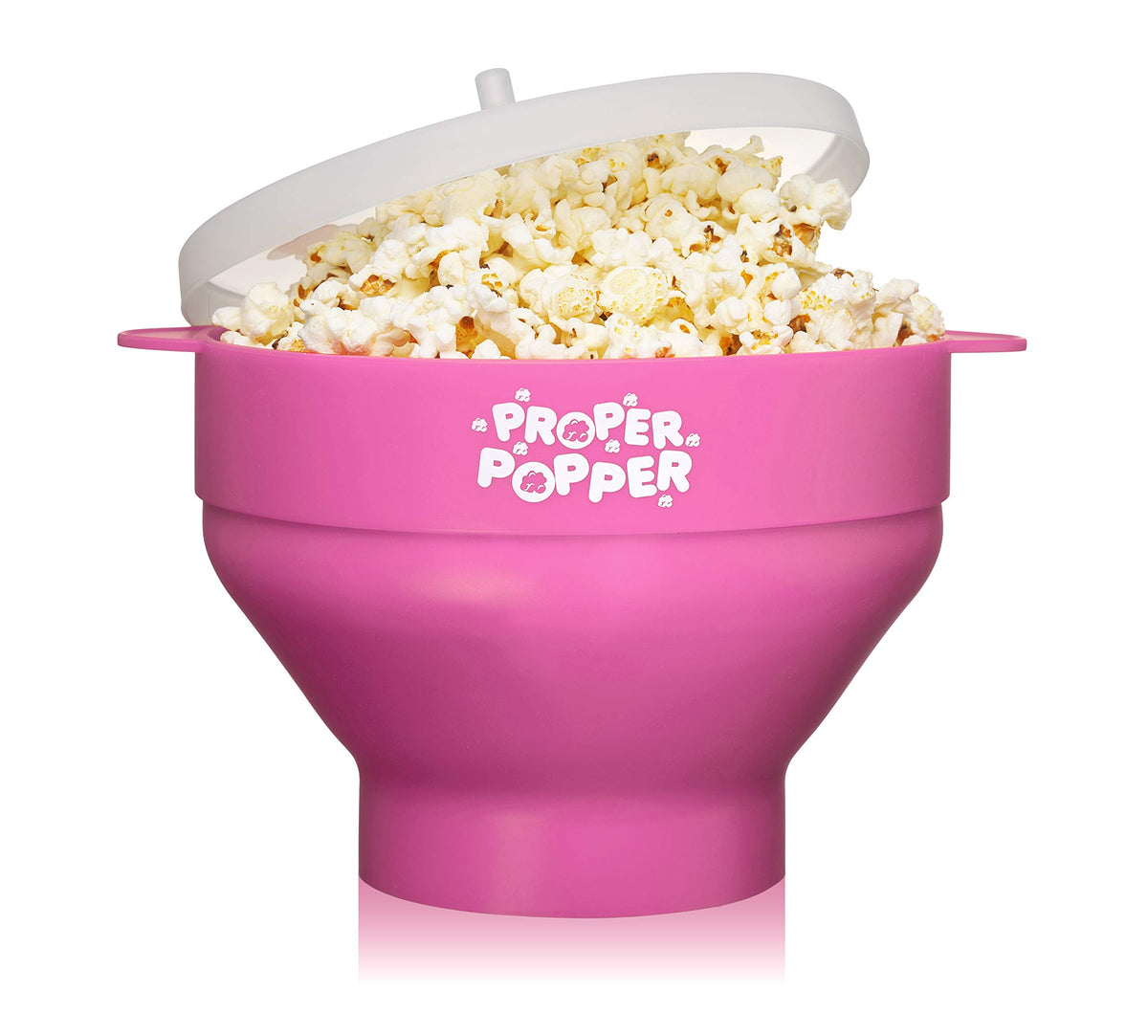 PROPER POPPER microwave popcorn popper in-use for quick 15-cup batch
