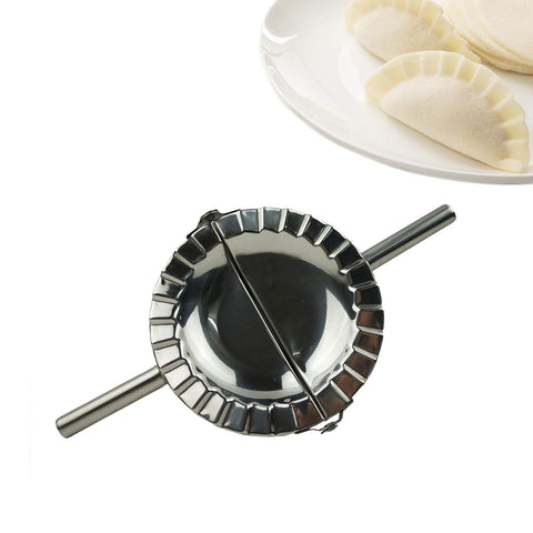 Proshopping long-handle dumpling press for easy, controlled sealing.