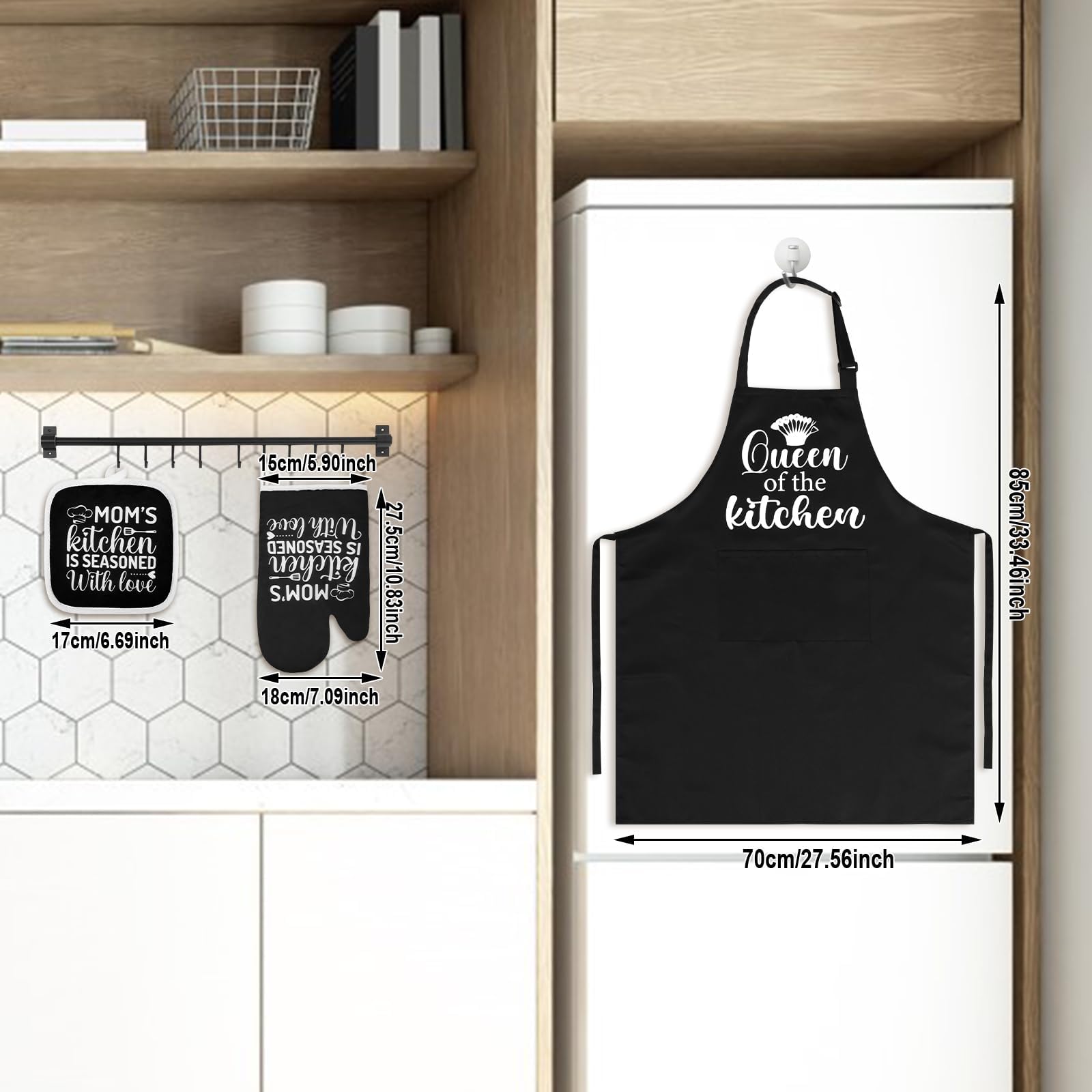 ProSuites apron for moms—waterproof with large pockets for cooking tasks.