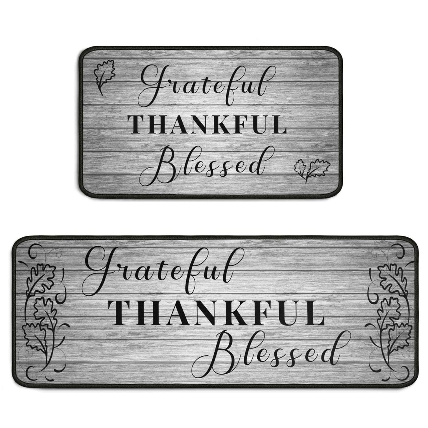 Protikol Grateful kitchen rug 17x30 close-up shows soft microfiber and comfort.