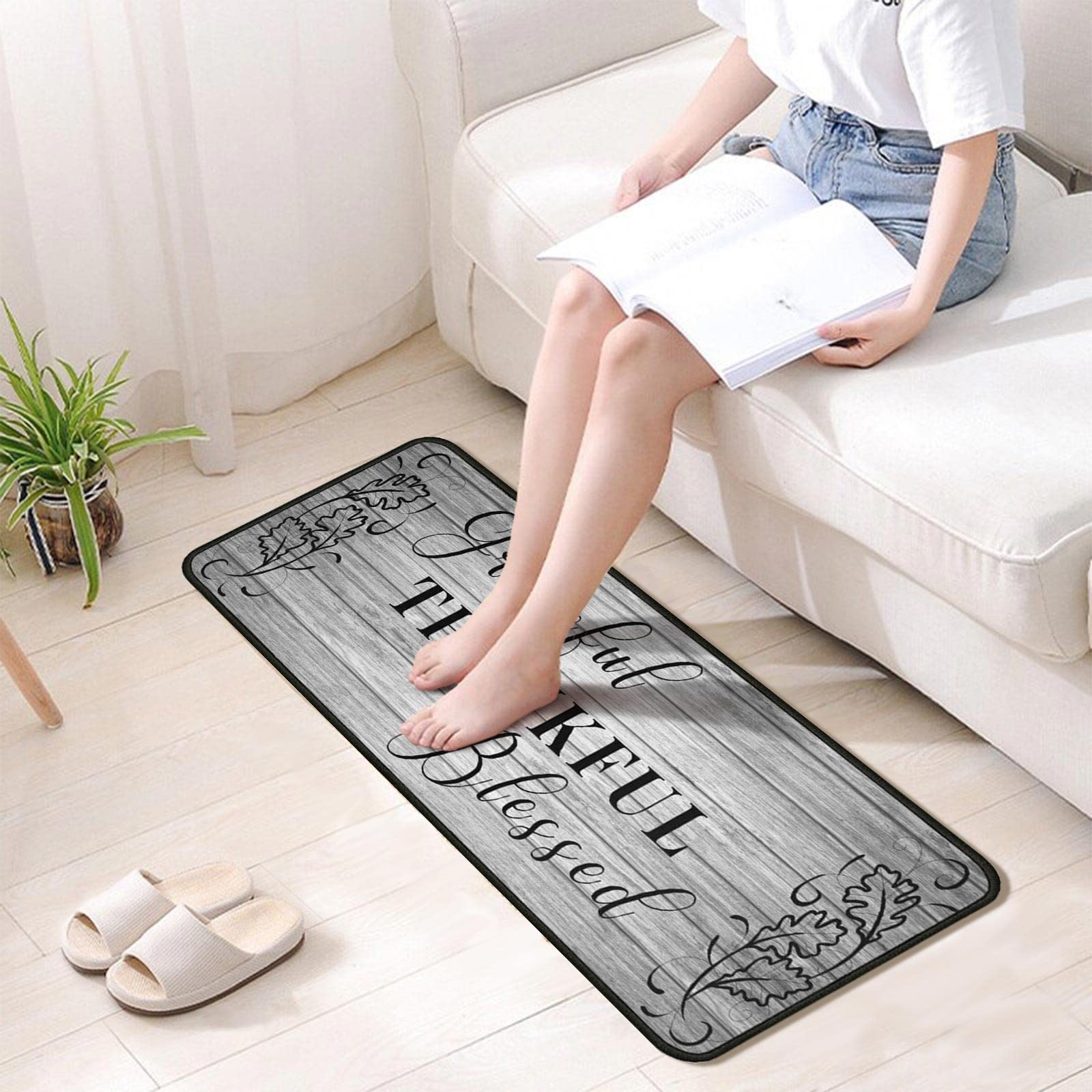 Protikol Grateful kitchen rug easy-care design for machine washing.
