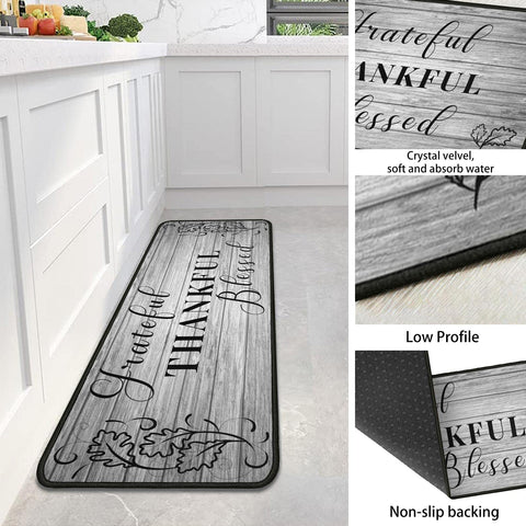 Protikol Grateful kitchen rug microfiber surface traps spills and keeps floors dry.