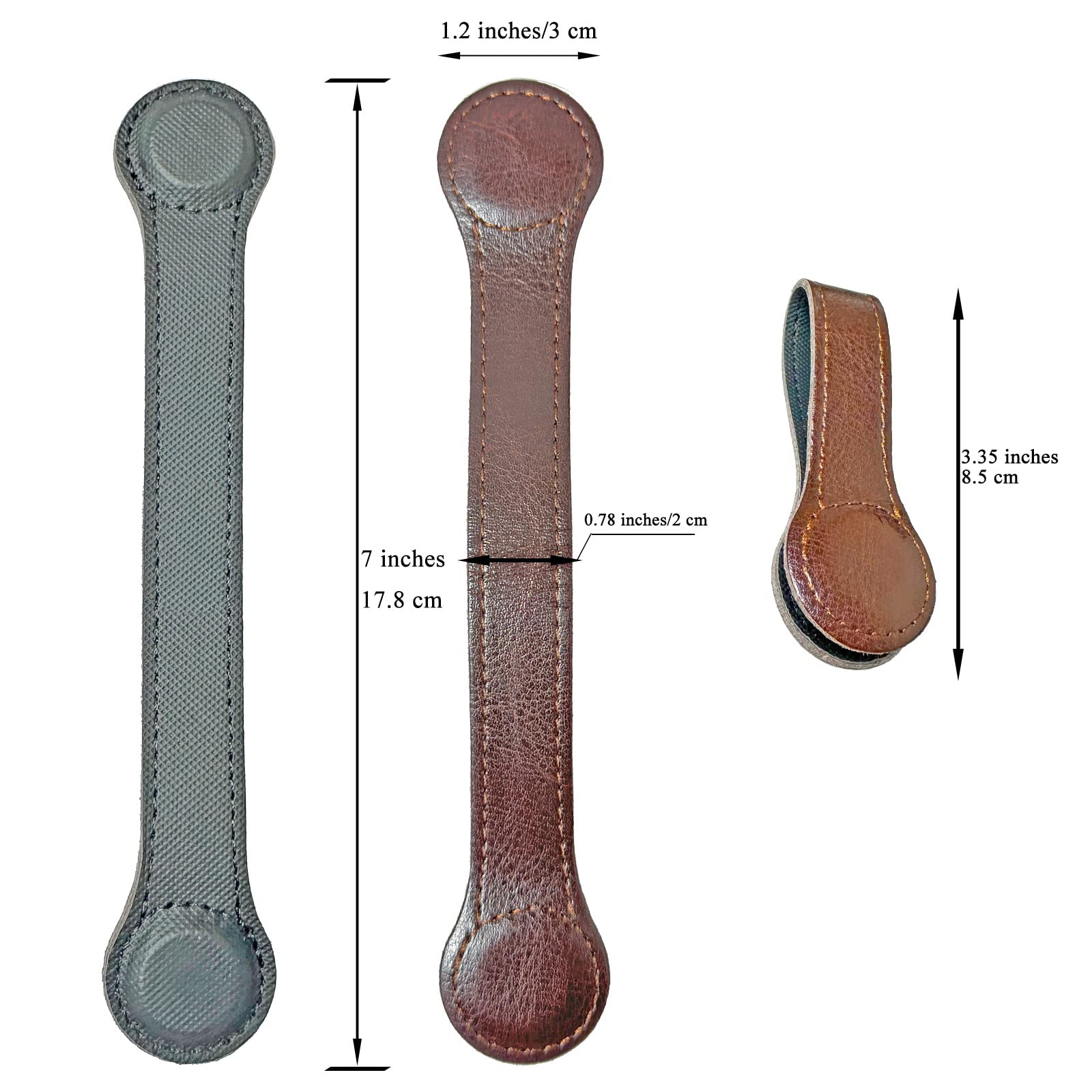 Prriudy leather towel clip magnet close-up showing sewn-in magnet