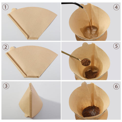 Folded and pre-rinsed Prudiut filter in a drip brewer