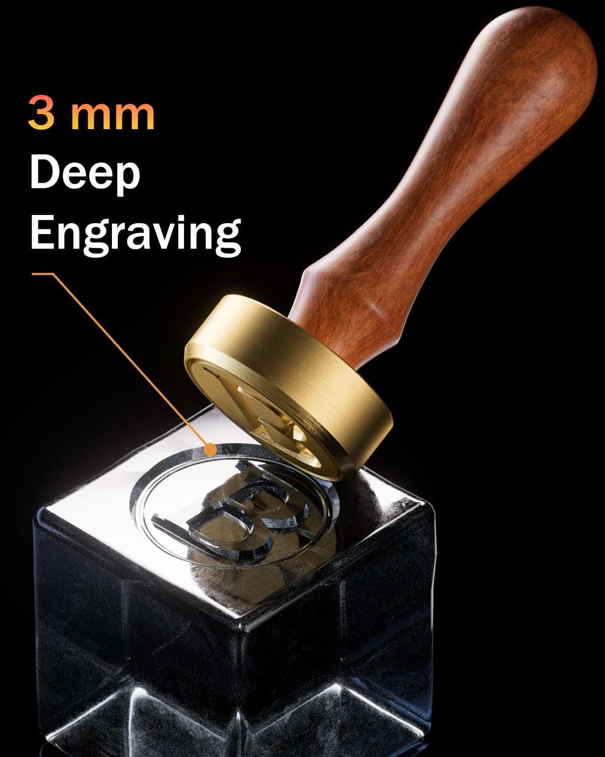 PrudoPex brass head and wooden handle for crisp ice impressions