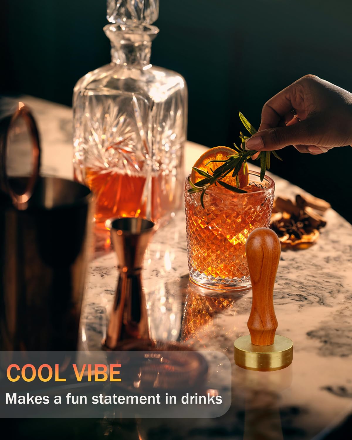 PrudoPex B initial ice stamp adds personal touch to cocktails