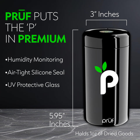 Prūf Jar 500ml capacity ideal for up to one ounce of dried goods