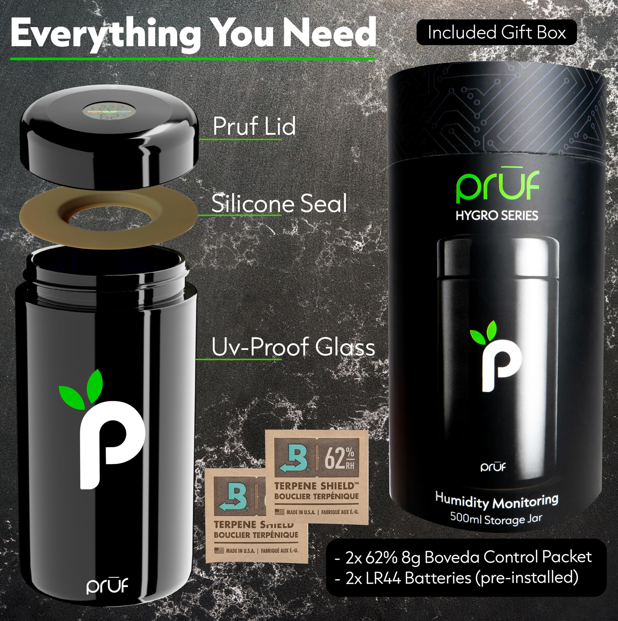 Prūf Jar UV-proof glass shields contents from light for longer freshness