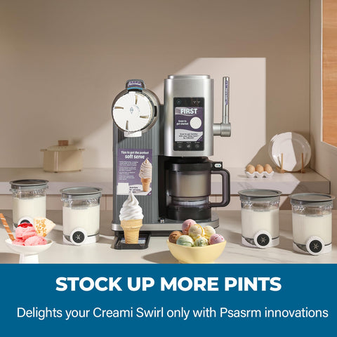 Psasrm Swirl pint lid seal keeps freezer odors out and ice cream fresh.