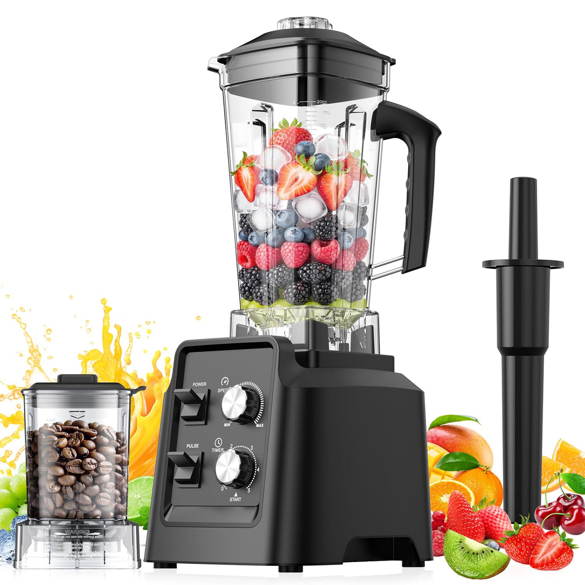 PSIIDAN Blender 68oz jar for family smoothies and soups, BPA-free.