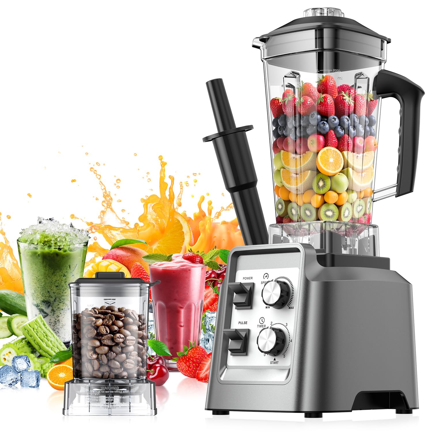 PSIIDAN blender with 68oz pitcher for family smoothies and soups.