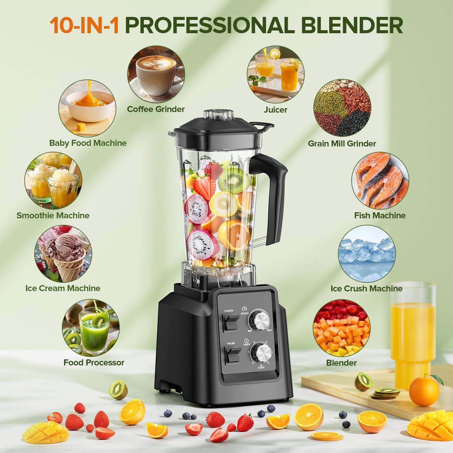 PSIIDAN Blender shows digital speed control for precise texture.