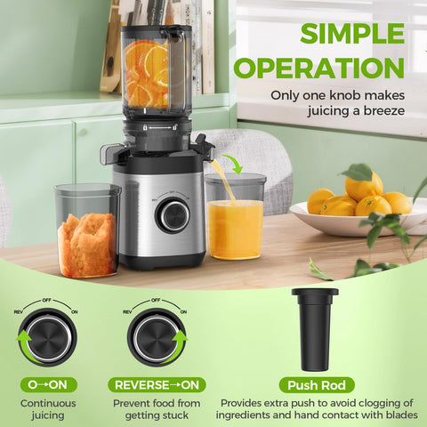 PSIIDAN 100W motor powers high-yield juice from produce.