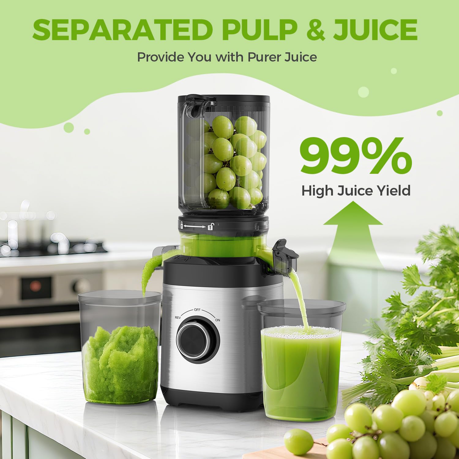 PSIIDAN juicer auger and motor designed for high juice yield.