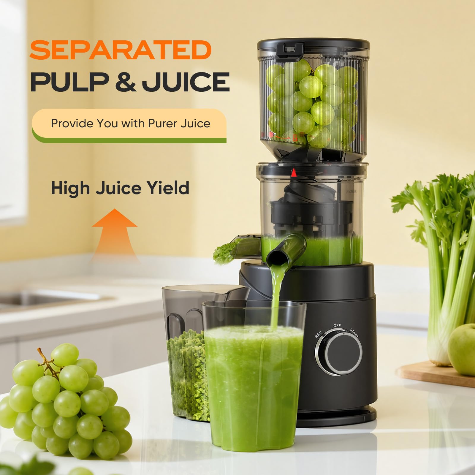 PSIIDAN quiet operation keeps mornings peaceful while juicing.
