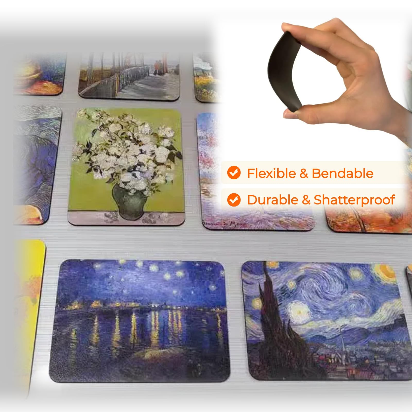 PSQIYMP van Gogh Sunflowers magnet adds cheerful art and paper organization.