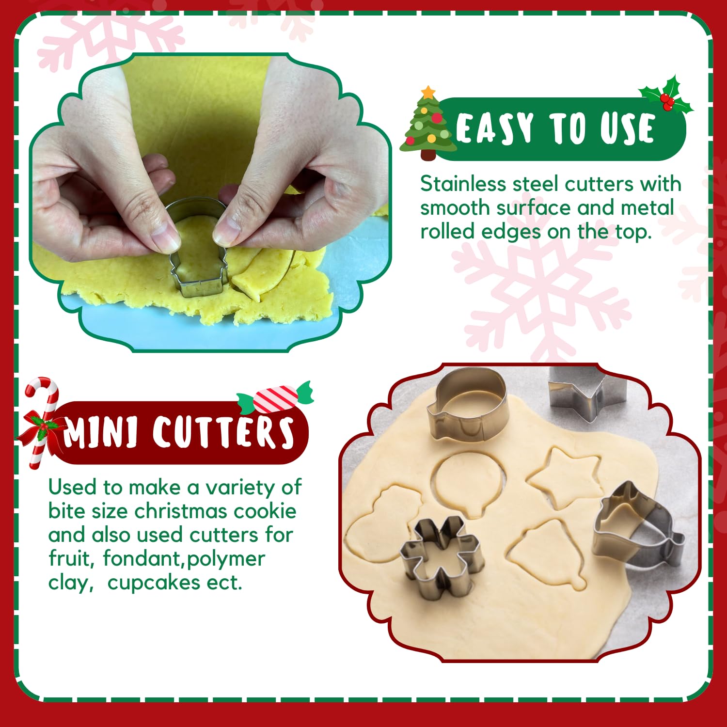 PTaizjjz snowflake cutter yields delicate winter treats.