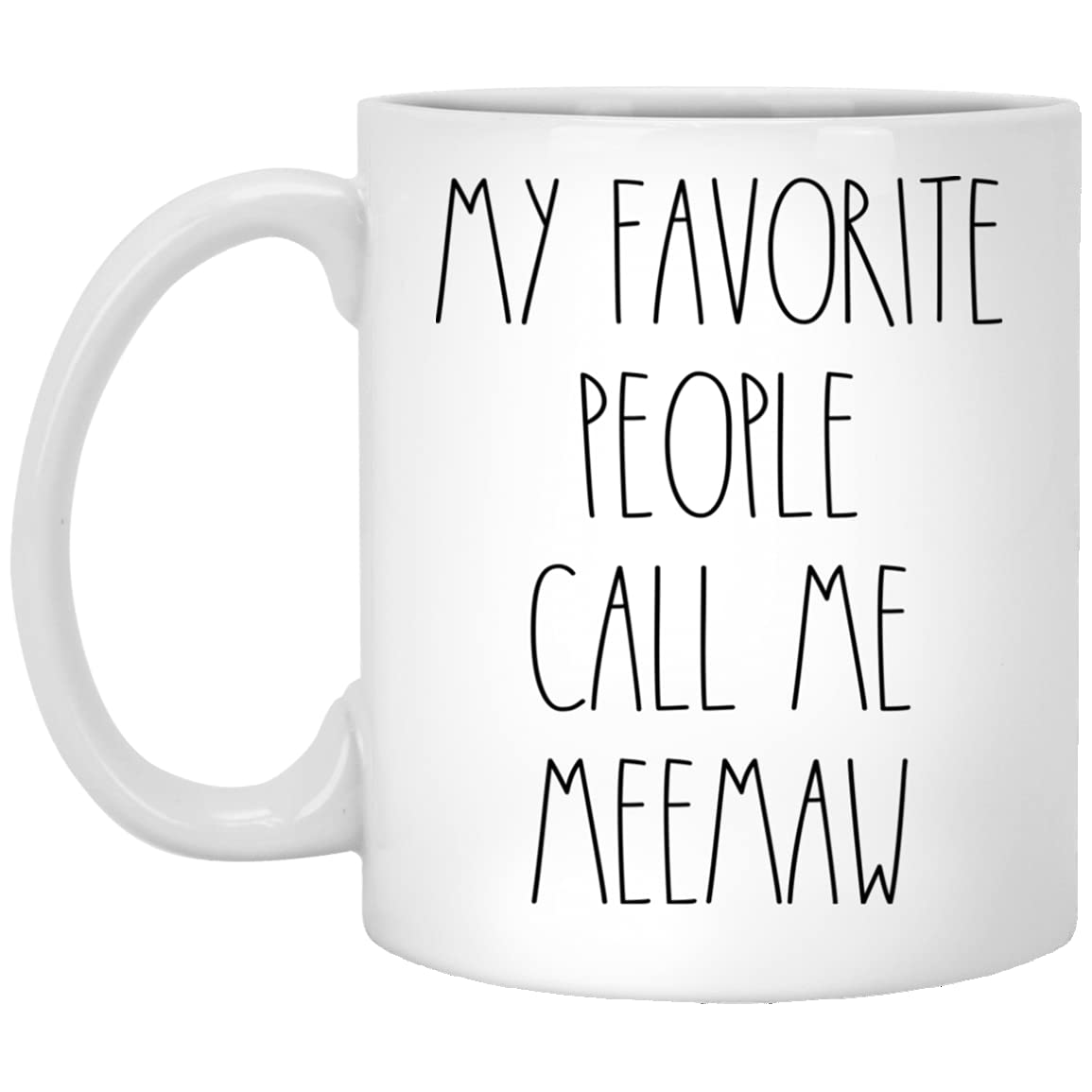PTDShops Meemaw coffee mug with Rae Dunn-inspired design, ideal for gifting on birthdays and holidays.