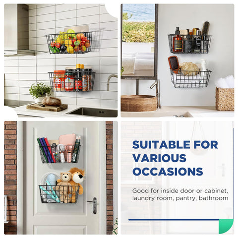 Ptinyiv hanging baskets organize pantry essentials and prevent clutter