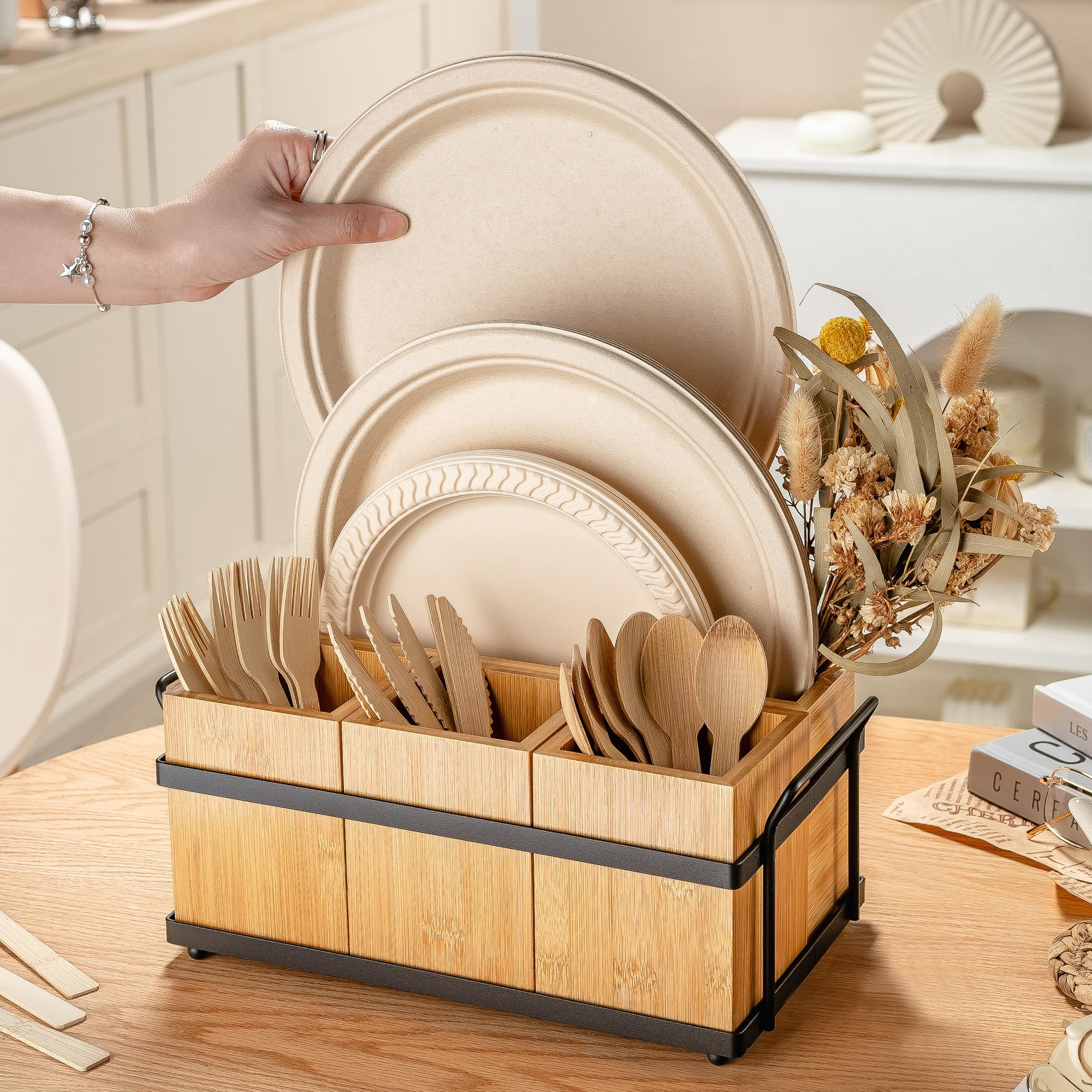 PTSTING 4-in-1 utensil caddy blends style with portable design for on-the-go meals.