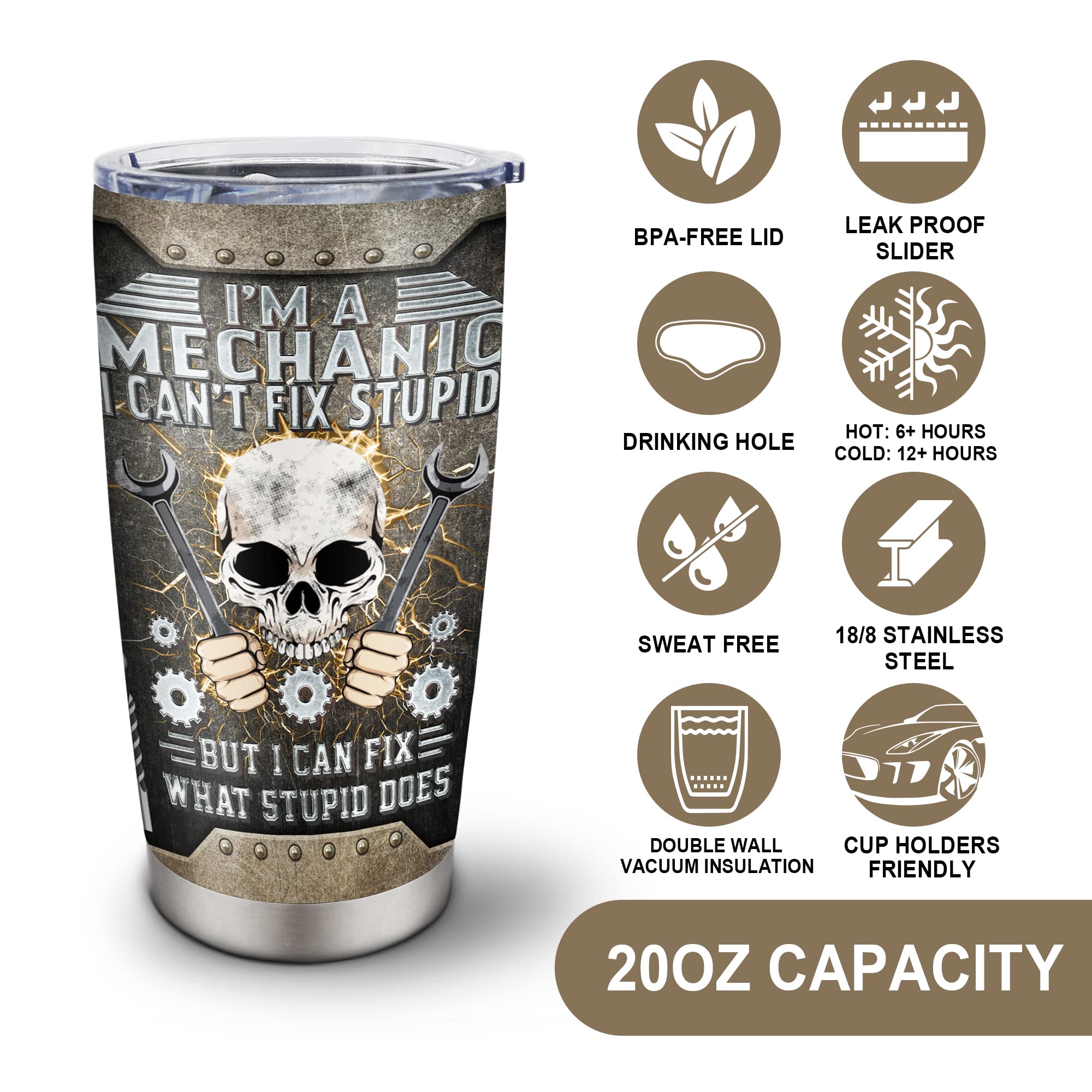 Pudmaple gift-ready tumbler ideal for mechanics on special occasions.