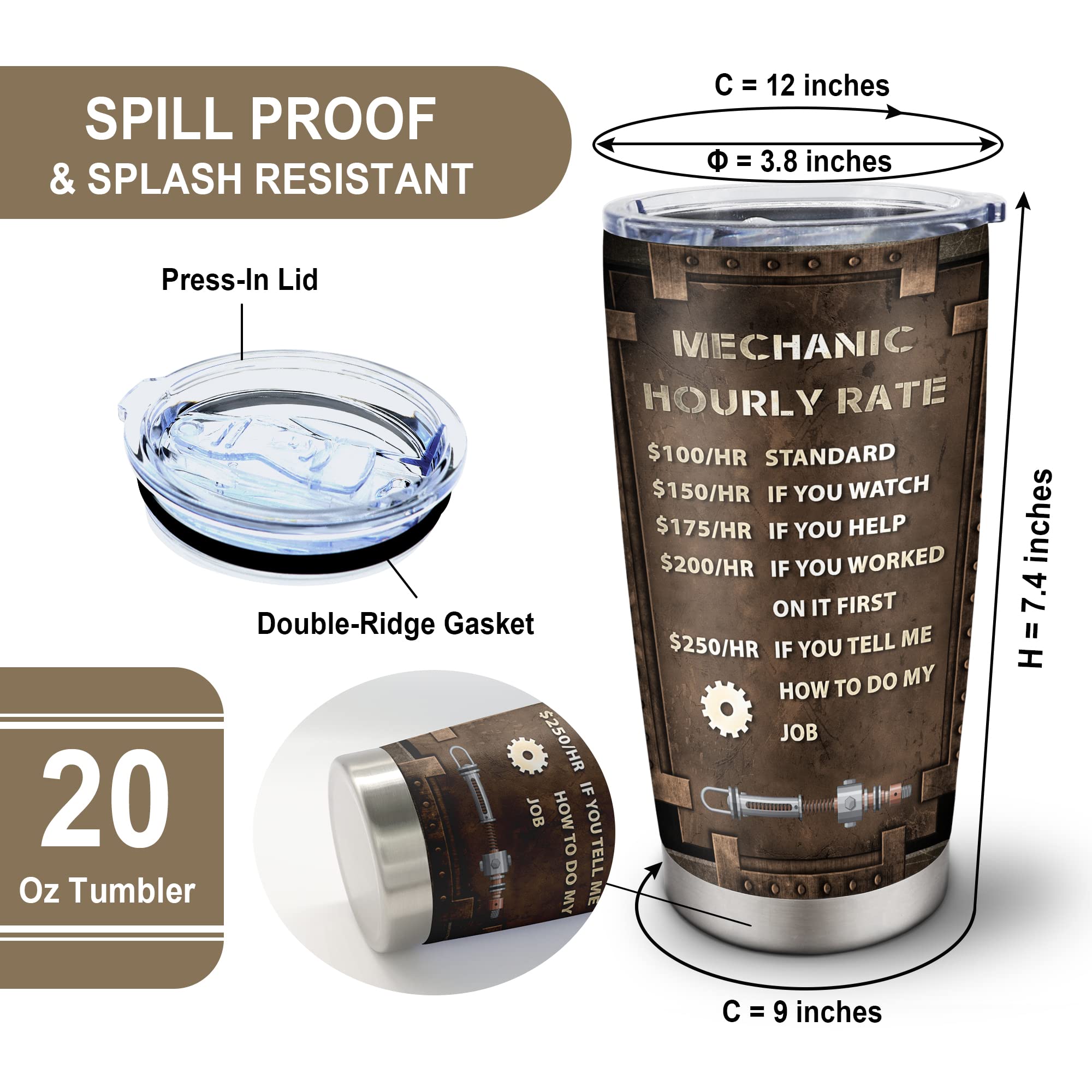 Pudmaple 20oz tumbler fits most car cup holders on the go.