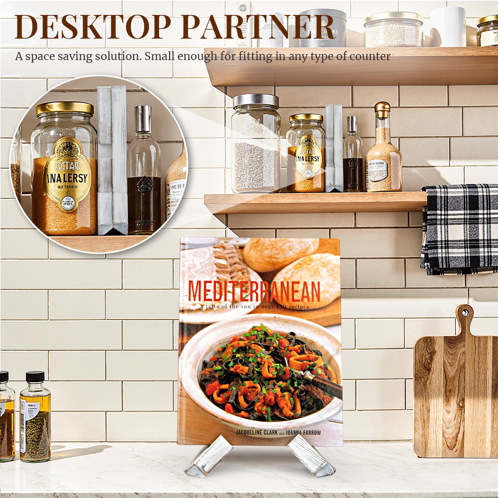 PUERSI cookbook stand used as tablet or recipe page holder