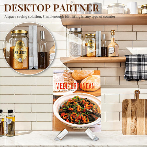 PUERSI cookbook stand used as tablet or recipe page holder