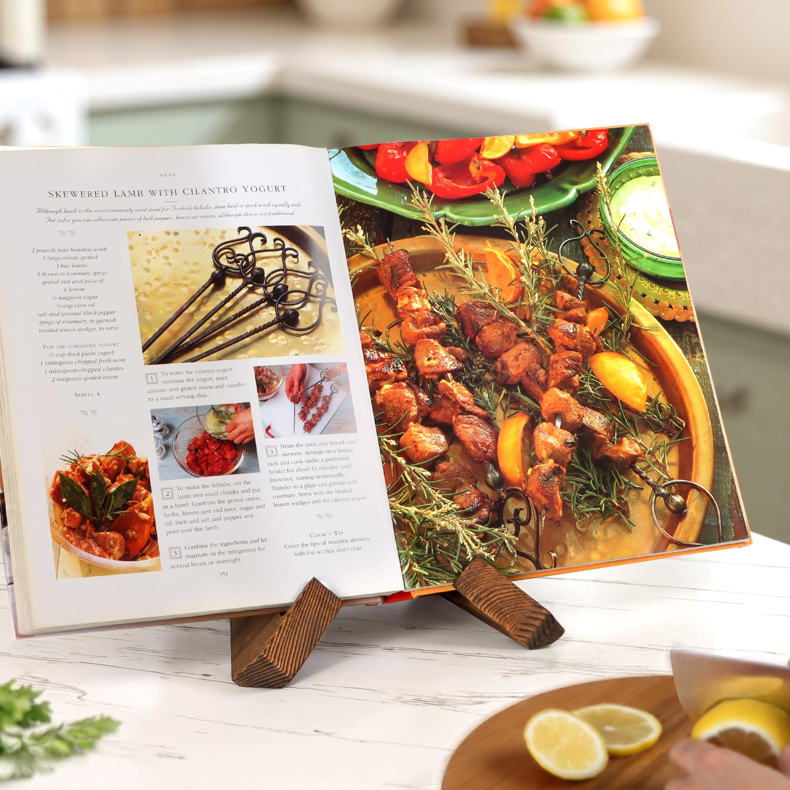PUERSI cookbook stand kitchen decor fit complements rustic aesthetics in any space.