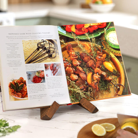 PUERSI cookbook stand kitchen decor fit complements rustic aesthetics in any space.