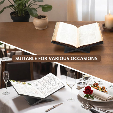 PUERSI open book stand assembly detail highlights simple setup