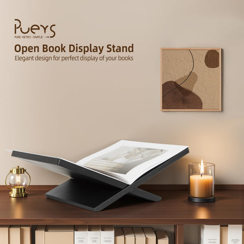 PUERSI open book stand side view showing compact two-piece construction