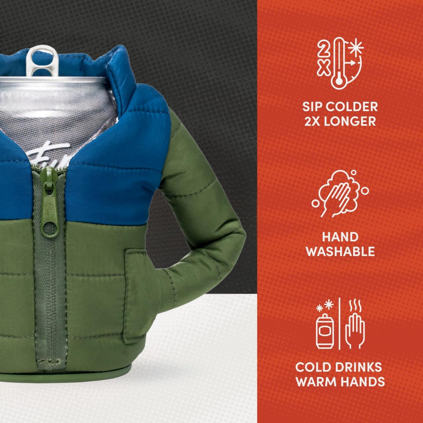 Puffin fabric texture detail emphasizes durable stylish insulation