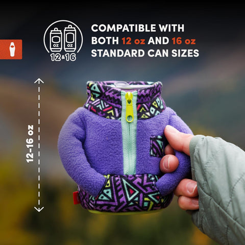 Puffin Fleece Jacket teal color adds bold style for beverage insulation