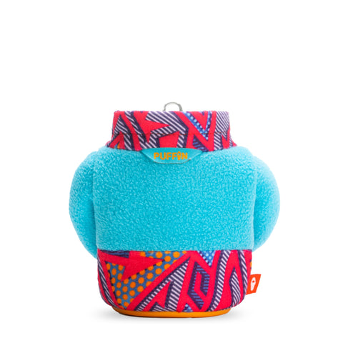 Puffin Fleece Jacket wrapped around a drink highlighting hands warmth
