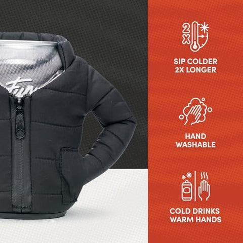 Hand holding Puffin cooler demonstrates easy grip and compact size.