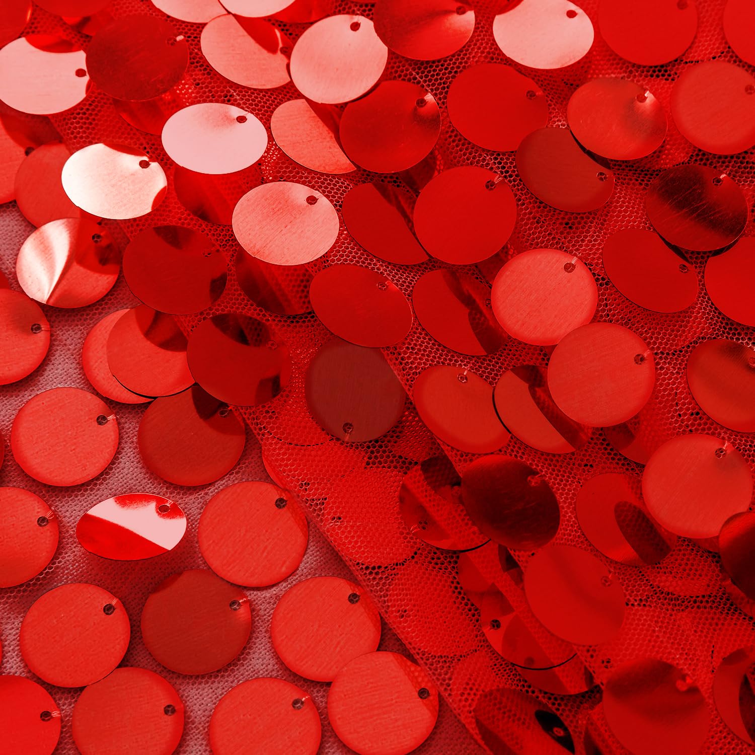 Pufogu red sequin runner in wedding setup for elegant reception tables