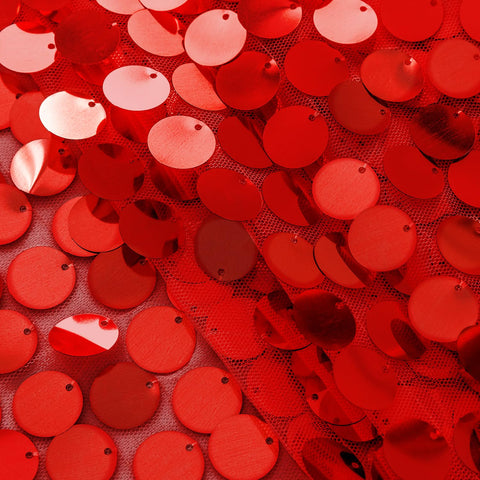 Pufogu red sequin runner in wedding setup for elegant reception tables