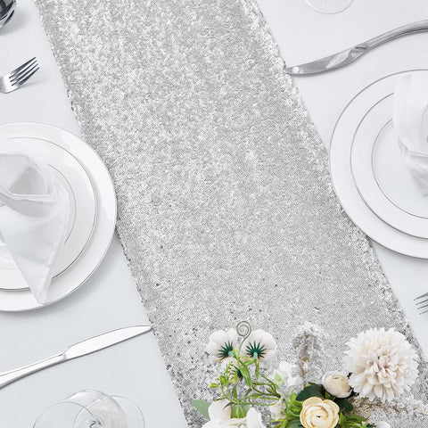 Pufogu sequin table runner bridal shower decor elevates photos.