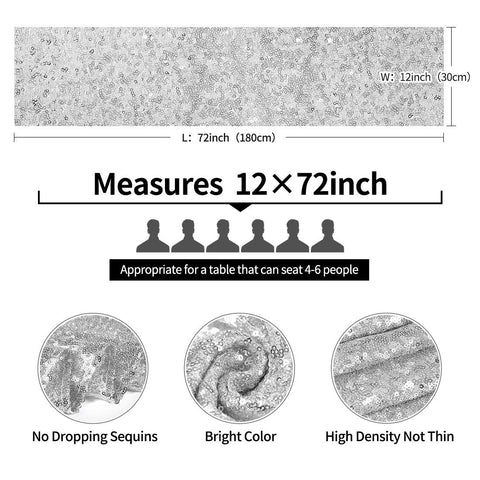Pufogu sequin table runner wedding dining adds formal ambiance.