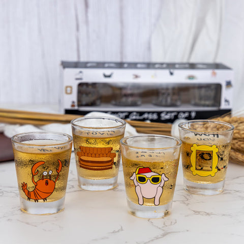 PuGez Friends shot glasses close-up base, showcasing sturdy glass for stable pouring.