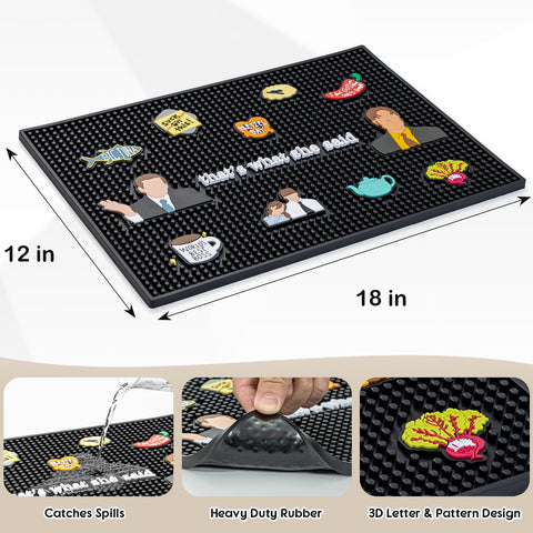 PuGez Office Gifts durable rubber mat guards against spills, stains, and scratches