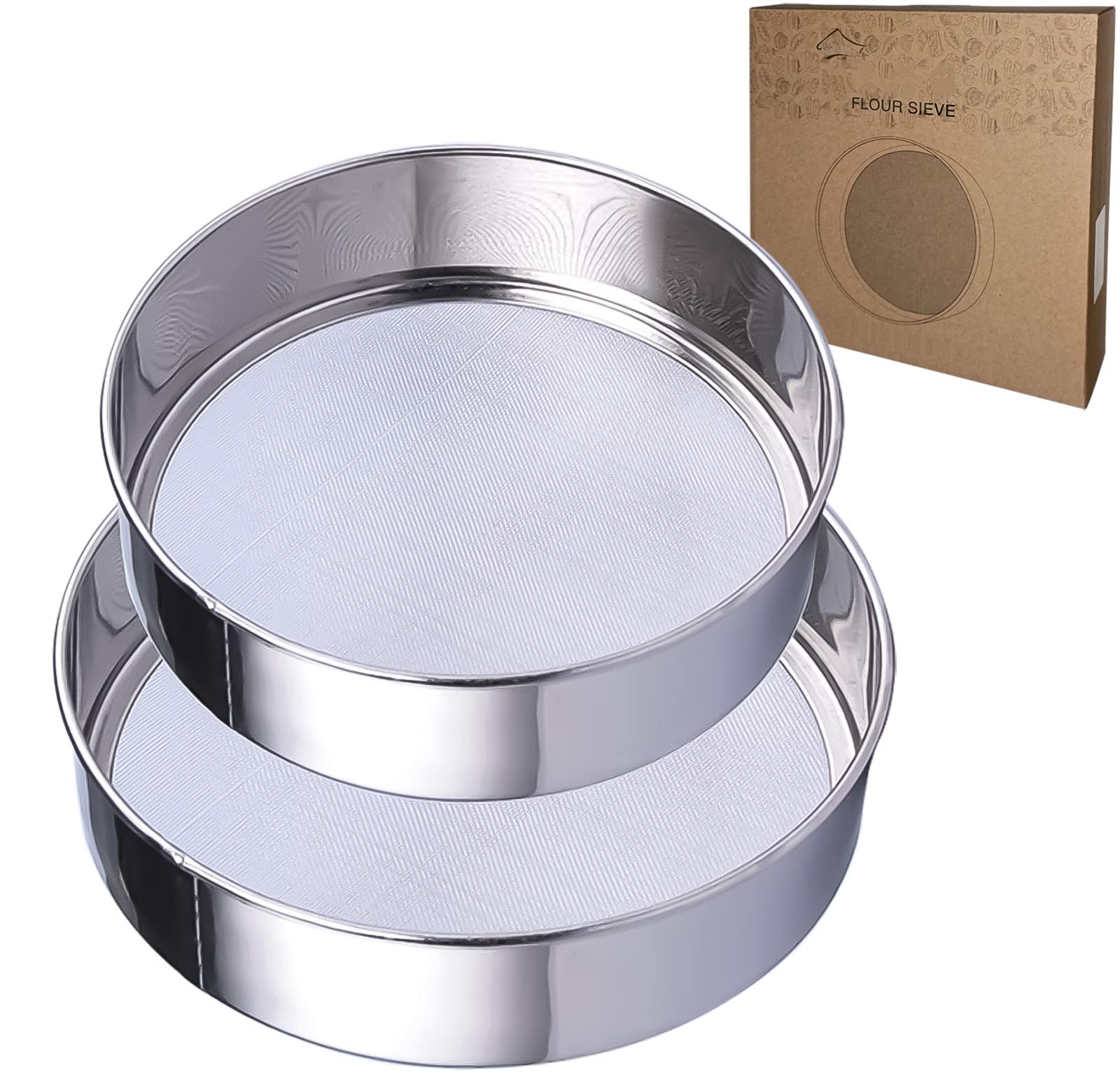 PUHETO 6-inch sieve with 60-mesh for flour sifting and even texture
