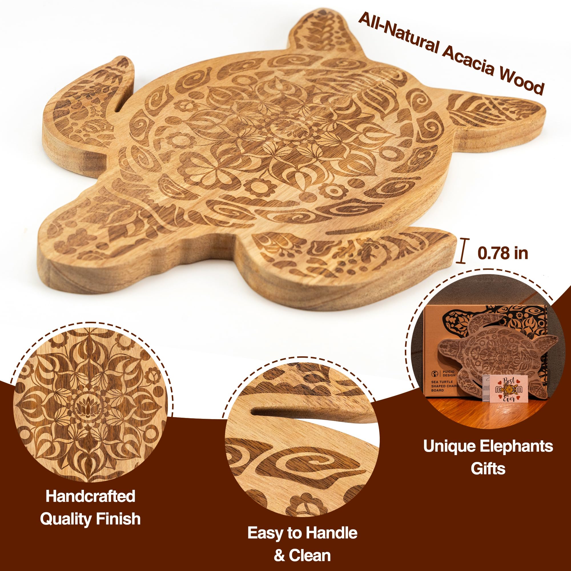 PUICIO sea turtle board adds elegant kitchen decor while you prep and present bites.