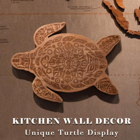 PUICIO turtle board features mandala engraving for decorative kitchen charm.
