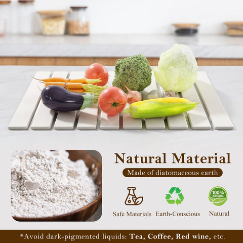 Pukaock anti-slip stone mat prevents slips while drying bulky items.