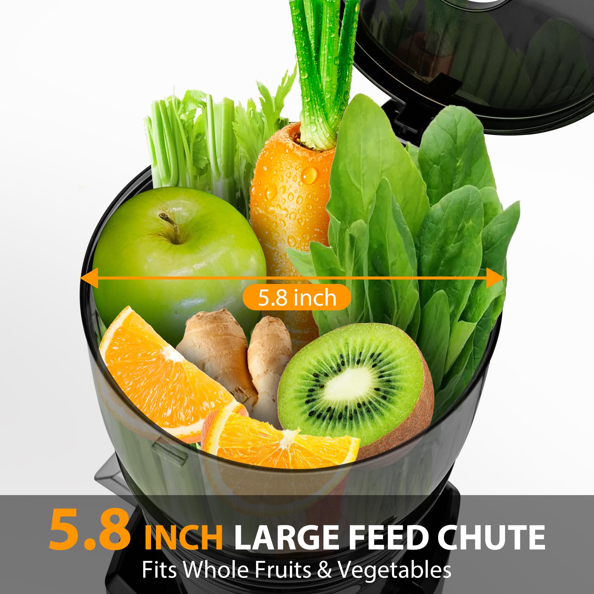 Pukomc juicer shows juicing cup included for ready servings.