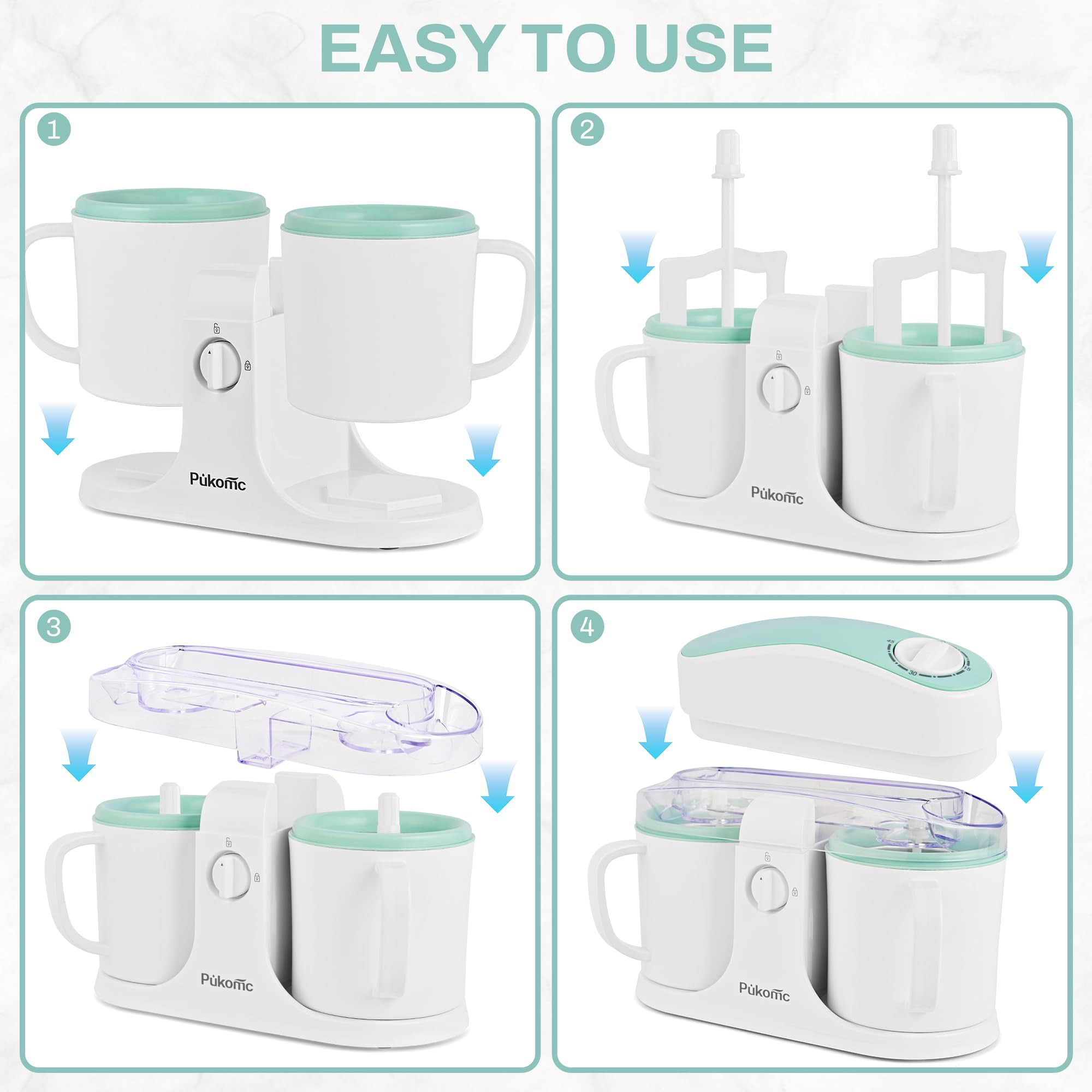 Pukomc ice cream maker instruction manual included with product.