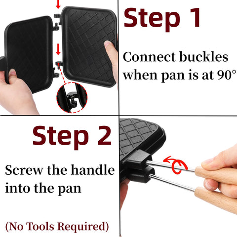 Pumtus grill-pan in-use on stove for fast lunches