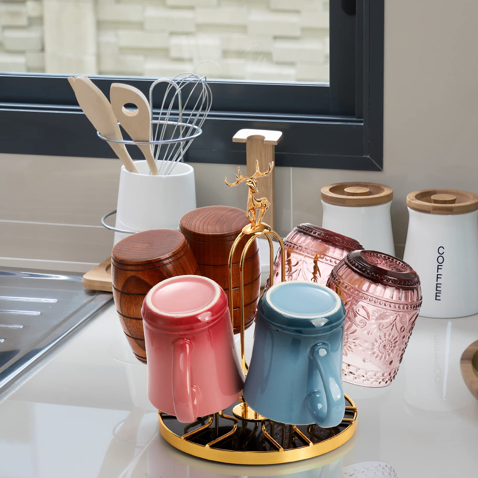 Pumtus kitchen decor storage stand fits countertops while keeping cups organized